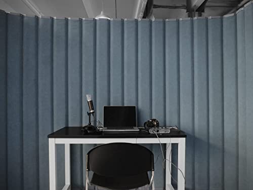 VERSARE VersiPanel Acoustical Partition Wall - Sound Panel Room Divider, Gray, 8' x 6'6