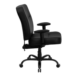 Flash Furniture HERCULES Series Big & Tall 400 lb. Rated Black Leather Executive Swivel Chair with Adjustable Arms