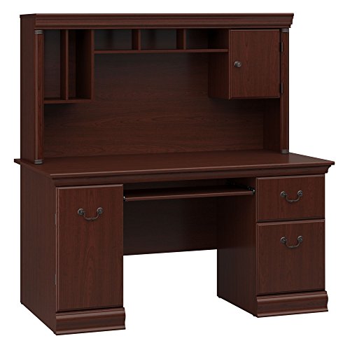 Bush Furniture Birmingham Office Desk with Hutch in Harvest Cherry