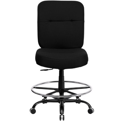 Flash Furniture HERCULES Series Big & Tall 400 lb. Rated Black Fabric Drafting Chair