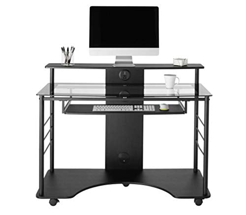 Realspace 47"W Mobile Tech Desk, Black