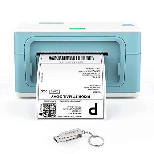 MUNBYN USB Upgrade Label Printer, Thermal Printer for Barcodes-Labels Labeling with MUNBYN Thermal Direct Shipping Label (Pack of 500 4x6 Fan-Fold Labels) - Commercial Grade