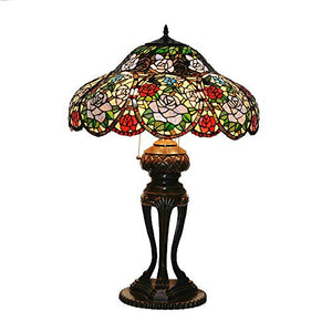 MaGiLL Tiffany Style Pink Stained Glass Desk Lamp - 21" Wide, 32" High - Ideal for Bedrooms, Living Rooms, Study - E26/E27 * 3