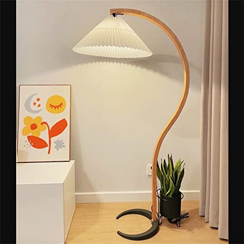 Medieval Floor Lamp Nordic Retro Pleated Lampshade Bedroom Living Room