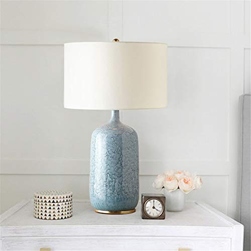 Desk Lamp with Fabric Shade Metal Base E27 for Bedroom Living Room Bookcase Cafe Hotel(Bulb is Not Included)