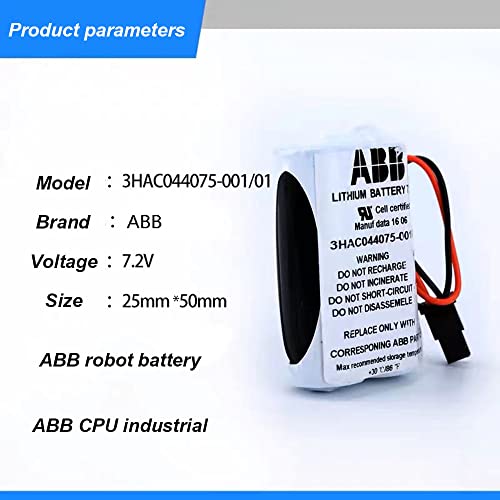 XIAOXX (40-Pack) 3600mAh 3HAC044075-001/01 7.2V SMB Battery for ABB Robot CPU ABBTA521 ABB3HAC16831-1