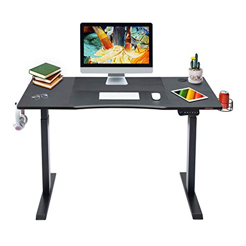 Mr IRONSTONE Electric Height Adjustable Desk 47.2" Standing Desk Sit to Stand Home Office Computer Desk & L-Shaped Desk 50.8" Computer Corner Desk, Home Gaming Desk, Office Writing Workstation