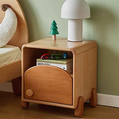BinOxy Children's Night Stand Wood Bedside Table Cabinet