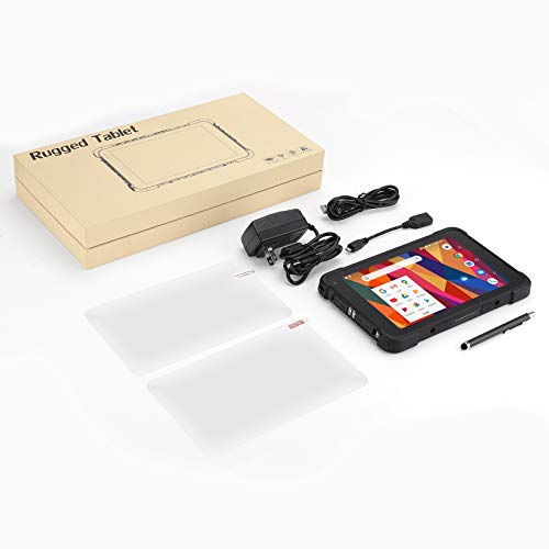 Rugged Android Tablet Barcode Scanner, Upgraded Android 9.0, Integrated Zebra 2D Scanner, 8 Inch Rugged IP67 Tablet, with GPS, WiFi, 4G, NFC for Warehouse Industrial Management, MUNBYN Scanner