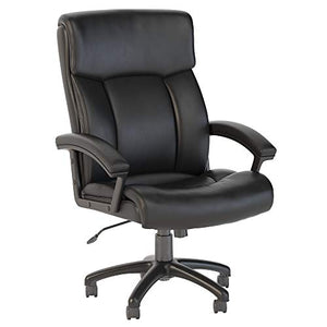 Bush Business Furniture Stanton Plus High Back Leather Executive Office Chair in Black