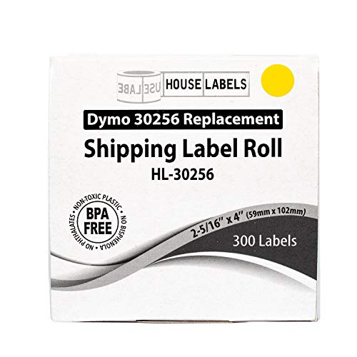 HOUSELABELS Compatible DYMO 30256 Yellow Shipping Labels (2-5/16" x 4") Compatible with Rollo, DYMO LW Printers, 50 Rolls / 300 Labels per Roll