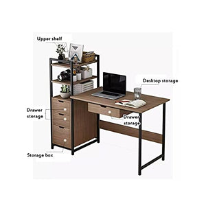 LICHUAN Computer Desk Computer Desk with CPU Stand, Laptop Desk with Shelves Drawers for Home Office Gaming Table Workstation Study Writing Desk Writing Desk (Color : B)