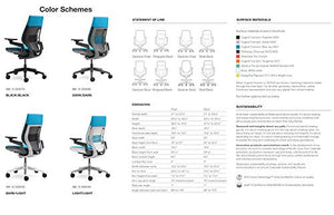 Steelcase Gesture Office Chair - Navy Leather, High Seat Height, Wrapped Back, Light Frame, Lumbar Support