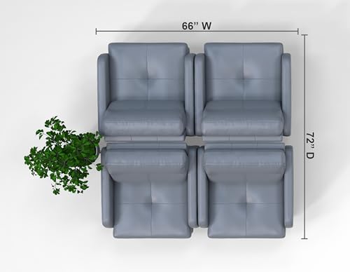 BREAKtime 4 Person Reception Lounge Chairs Set - Model 8144 - Graphite Gray Leather