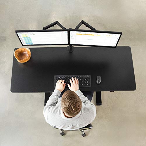 VIVO Electric Height Adjustable 60 x 24 inch Stand Up Desk, Black Solid One-Piece Table Top, Black Frame Standing Workstation, Home & Office Furniture Sets, DESK-KIT-B06B