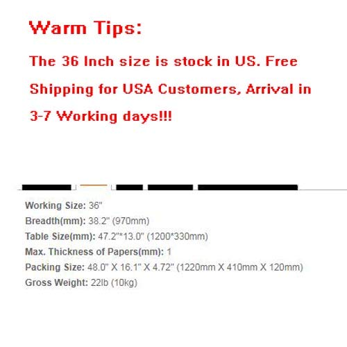 H-E Precision Rotary Paper Trimmer Large Size Rotary Photo Paper Cutter Trimmer Within Thickness of 1mm - 24 Inch / 36 Inch / 48 Inch / 63 Inch / 71 Inch / 79 Inch (36 Inch)