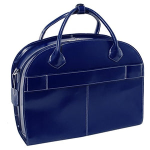 McKleinUSA Glen Ellyn 94367 W Series Italian Leather Detachable-Wheeled Ladies Briefcase (Navy)