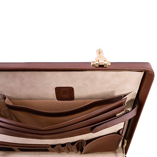 McKlein, V Series, Reagan, Top Grain Cowhide Leather, Leather 3.5" Attaché Briefcase, Brown (80444)