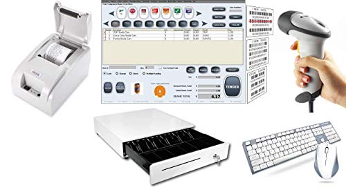 Point of Sale POS System Includes Software Barcode Scanner Thermal Printer Cash by NamesBrand (Black)