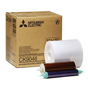Mitsubishi Electric 6" Wide Paper Roll & Inksheet for 600 Photos, Size: 10x15 (4x6"), for some CP Series Dye Sublimation Thermal Printers, Model CK9046