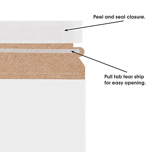 Aviditi Chipboard Utility Flat Mailer, 9-3/4" X 12-1/4", 0.018" Thick, White, Case of 200 (RMU129W)