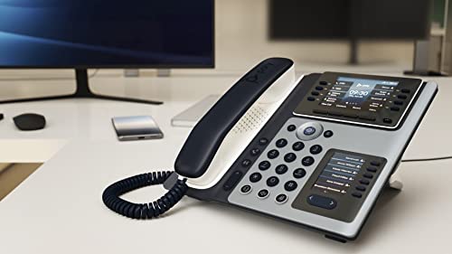 Plantronics Poly Edge E450 IP Desk Phone - Wi-Fi Enabled, 8-line Keys, Bluetooth Integration