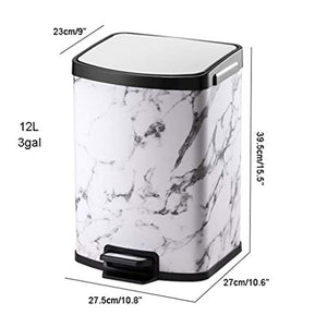FMHCTN Trash Can Rectangular Bathroom Step Trash Can, Soft-Close Garbage Can，Removable Inner Wastebasket for Bathroom, Bedroom, Office Garbage Can (Color : A, Size : 12l)