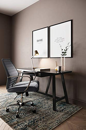 SIMPLIHOME Dylan SOLID WOOD Modern Industrial 60 inch Wide Home Office Desk, Writing Table, Workstation, Study Table Furniture in Black