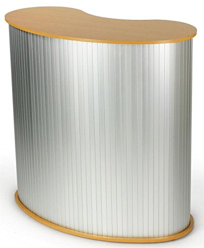 Displays2go Trade Show Exhibit Counter with Portable Design, Carry Bag, Wood/Aluminum (PROCNT013)