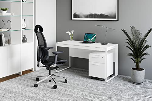 BDI Furniture Linea Office 6227 Mobile File Pedestal, Satin White