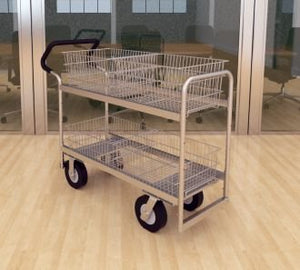 Charnstrom Wire-Basket Cart with 8-Inch Casters and Push Handle (M287E)