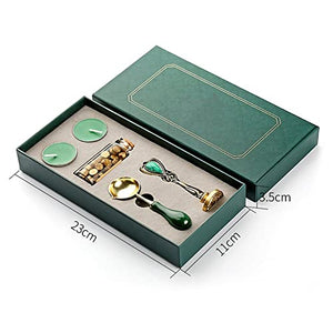 Vintage Storage Box Kit with Sealing Wax Tablet Beads Candle Detachable Spoon Stamp Set DIY Craft Envelope Party Invitation Letter Card Tools