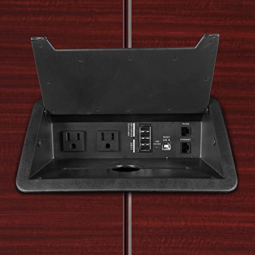 Regency 8 ft Mahogany/Black Conference Room Table