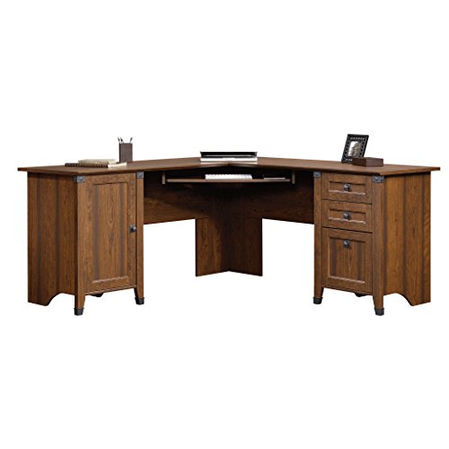 Sauder 416969 Carson Forge Corner Computer Desk, L: 66.14" x W: 66.14" x H: 29.88", Washington Cherry finish