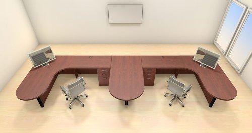 UTM Furniture Modern Executive Office Workstation Desk Set for Two Persons, CH-AMB-S46