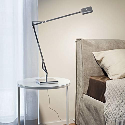 Flos Kelvin EDGE Base LED Table Lamp Chrome F3452057 Dimmable
