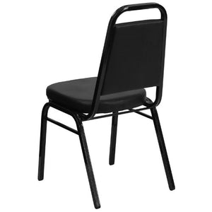 LIVING TRENDS Marvelius Trapezoidal Back Stacking Banquet Chair - 20 Pack, Black Vinyl/Frame