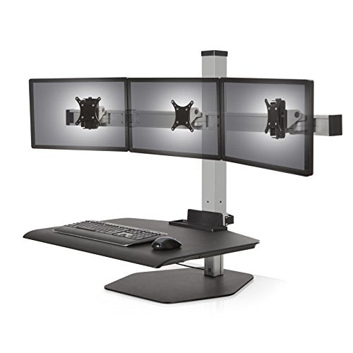 Ergonomic Home Innovative Winston Sit Stand Workstation is A Triple Monitor Stand That Easily Converts Your Existing Desk to an Ergonomic Workstation. Stand to Get Fit!. #Ehwstn-3-Fs