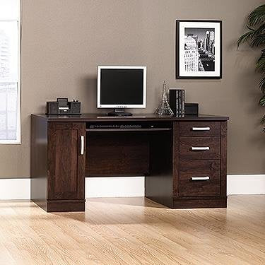 Sauder 408291 Office Port Credenza, L: 10.88" x W: 21.88" x H: 24.50", Dark Alder finish