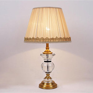 HZB American Minimalist Copper Crystal Lamps European Fashion Bedroom Living Room Lamp Bedside Study