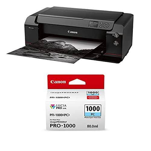 Canon imagePROGRAF PRO-1000 17" Professional Photographic Inkjet Photo Printer PFI-1000PC Photo Cyan Lucia PRO Ink