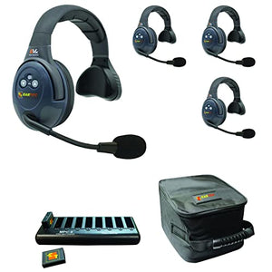 EARTEC Evade EVX4S Wireless Intercom System with 4 Single Speaker Headsets