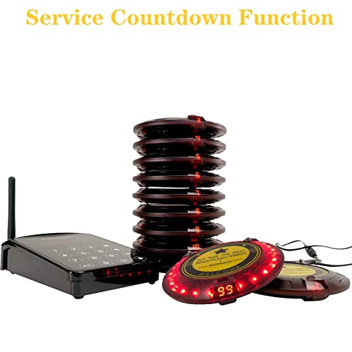 Retekess TD103 Restaurant Pager Coaster System 1000M Long Range Out of Range Alarm 10 Pagers for Warehouse Hotel Community