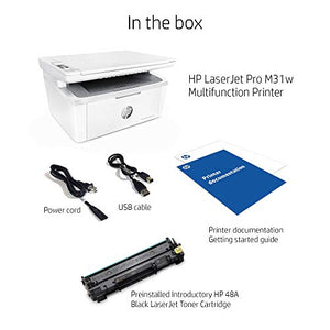 HP Laserjet Pro M31w All-in-One Wireless Monochrome Laser Printer with Mobile Printing, Works with Alexa (Y5S55A)