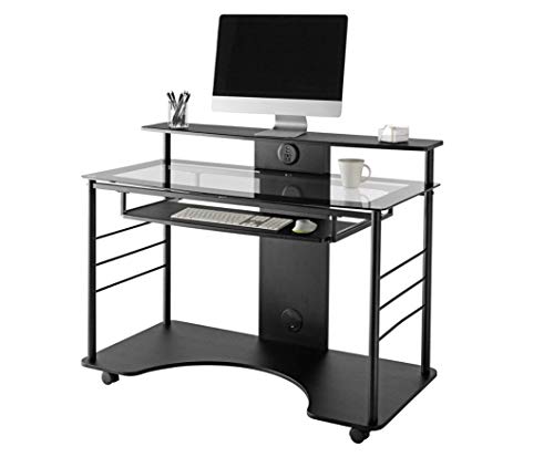 Realspace 47"W Mobile Tech Desk, Black