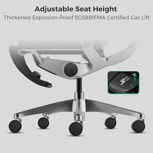 Loniko 743-Plus Big & Tall Ergonomic Office Chair with Lumbar Support, Headrest, and Footrest