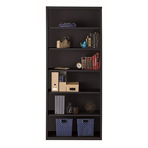 Hirsh 6 Shelf Metal Bookcase in Black
