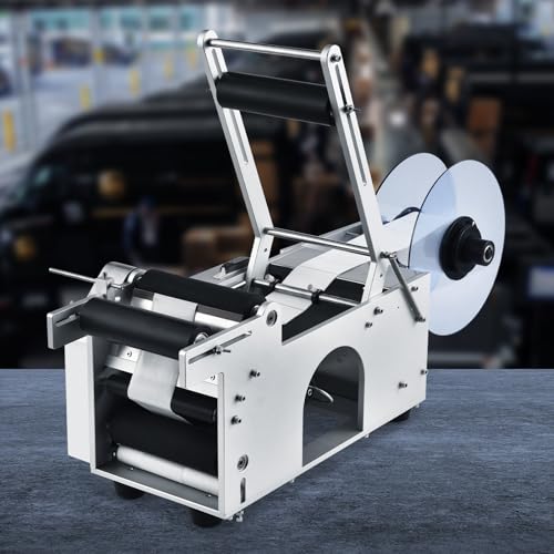 VEVOR Semi-Automatic Round Labeling Machine, Electric Bottle Label Applicator