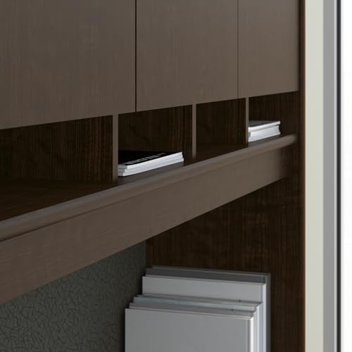 Bush Business Furniture Series C Office Desk with Hutch and Mobile File Cabinet, 60W x 24D, Mocha Cherry