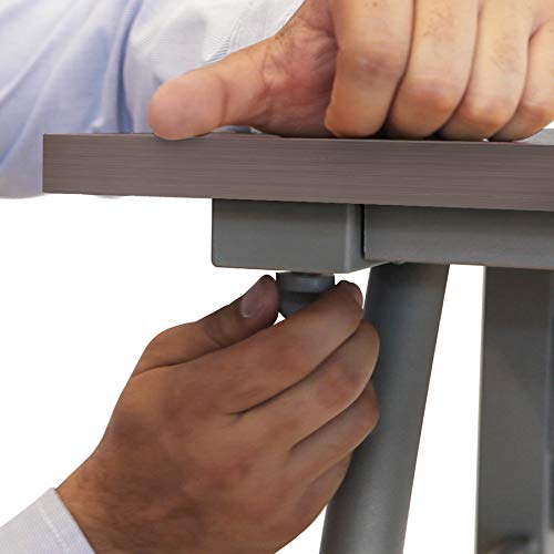 Linea Italia Workstation L-Shaped Corner Easy to Assemble Executive Desk | Computer Table for Home or Office, 55" x 71", Ash